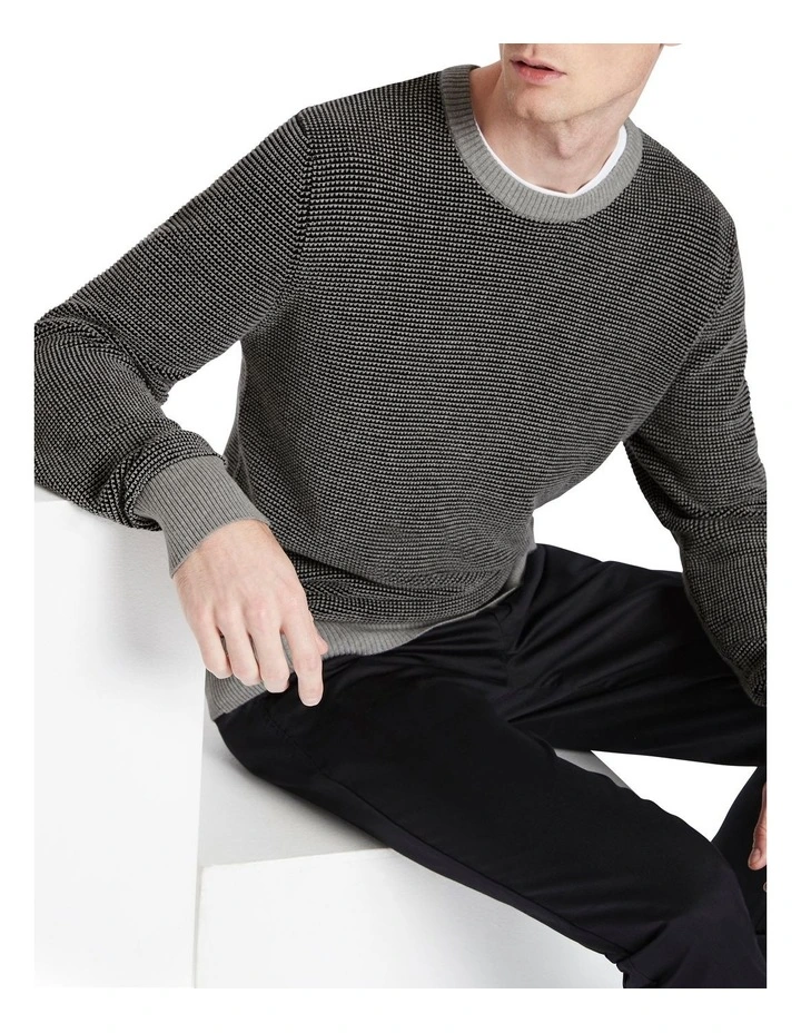 Marcs Sebastian Crew Neck Knit In Grey/Black 6 Marcs Sebastian Crew Neck Knit In Grey/Black - Image 4