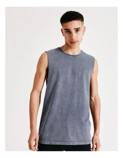 Kenji Balboa Muscle Tank In Navy