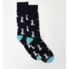 Kenji 1 Pair French Bulldog Crew Length Socks In Navy