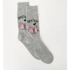 Kenji 1 Pair Broke Crew Length Socks In Grey