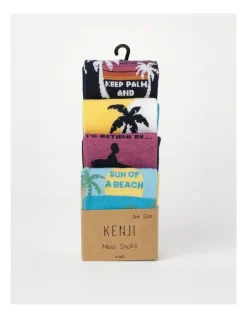Kenji 4 Pair Pack Crew Socks In Surf Designs -Coats Sales Store 922016530 3 720x928