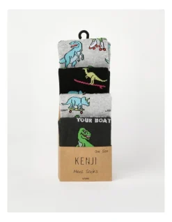 Kenji 4 Pair Pack Crew Socks In Dino Designs -Coats Sales Store 922016800 3 720x928