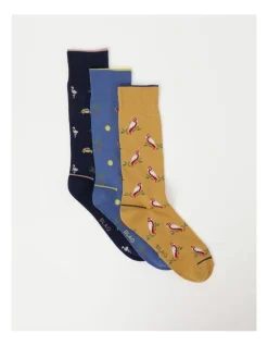 Blaq TP Summer Cotton Socks 3 Pack In Multi