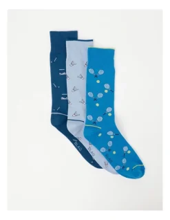 Blaq TP Mini Sports Cotton Socks 3 Pack In Multi