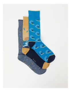Blaq TP Summer Socks 3 Pack Gift Box In Multi