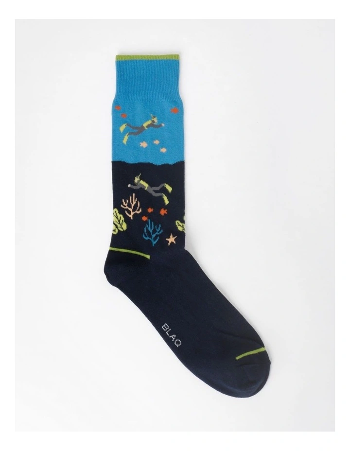 Blaq TP Diver Cotton Socks In Blue 3 Blaq TP Diver Cotton Socks In Blue
