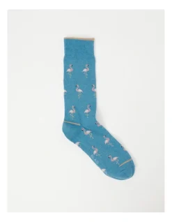 Blaq TP FlamIngos Cotton Socks In Diva Blue Marle