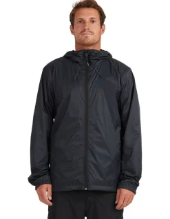 Quiksilver Watermans Waterwind Waterproof Rain Jacket Black