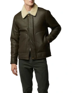 Rodd & Gunn Arrowtown Shearling Leather Jacket In Mocha