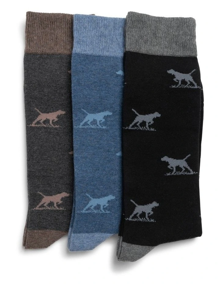 Rodd & Gunn Dogs-A-Plenty Socks In Multi 3 Pack 3 Rodd & Gunn Dogs-A-Plenty Socks In Multi 3 Pack