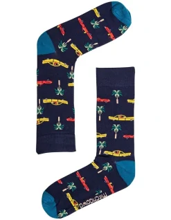 Mitch Dowd Cruzin' Bamboo Crew Socks In Navy