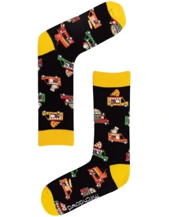 Mitch Dowd Food Trucks Cotton Crew Socks In Black