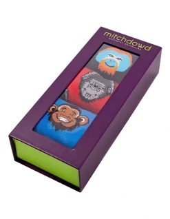 Mitch Dowd Cotton Monkey Face Mens Socks 3 Pack Gift Box In Multi -Coats Sales Store 925833700 5 720x928
