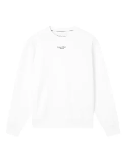 Calvin Klein Jeans Relaxed Sweatshirt In White -Coats Sales Store 926553880 5 720x928