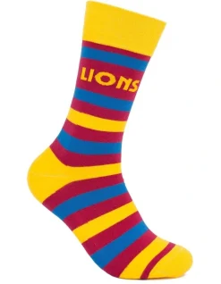 Foot-ies Brisbane Lions Heritage Stripe 2 Pack Cotton Socks In Maroon -Coats Sales Store 928577710 3 720x928