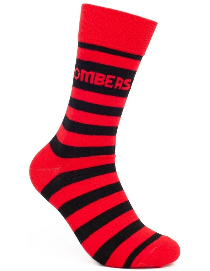Foot-ies Essendon Heritage Stripe 2 Pack Cotton Socks In Red/Black 5 Foot-ies Essendon Heritage Stripe 2 Pack Cotton Socks In Red/Black - Image 3