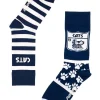Foot-ies Geelong Heritage Stripe 2 Pack Cotton Socks In Navy/White