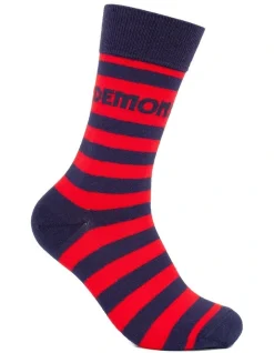 Foot-ies Melbourne Heritage Stripe 2 Pack Cotton Socks In Navy/Red -Coats Sales Store 928578340 3 720x928