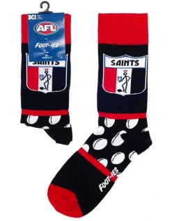 Foot-ies St Kilda Heritage Stripe 2 Pack Cotton Socks In Black/White