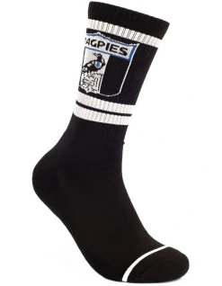 Foot-ies Collingwood Magpies Heritage Sneaker Socks 2 Pack Cotton In Black/White -Coats Sales Store 928578970 3 720x928