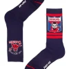 Foot-ies Melbourne Demons Heritage Sneaker Socks 2 Pack Cotton In Navy/Red