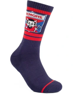 Foot-ies Melbourne Demons Heritage Sneaker Socks 2 Pack Cotton In Navy/Red -Coats Sales Store 928579240 3 720x928
