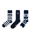 Foot-ies Carlton Heritage Socks 3 Pack Giftbox Cotton In Navy