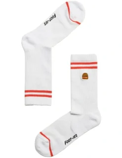 Foot-ies Fast Food Sneaker Socks 2 Pack In Black/White -Coats Sales Store 928580590 3 720x928
