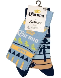 Foot-ies Corona Summer Socks 2 Pack In Blue/Navy