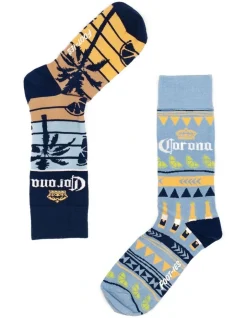 Foot-ies Corona Summer Socks 2 Pack In Blue/Navy -Coats Sales Store 928580680 3 720x928