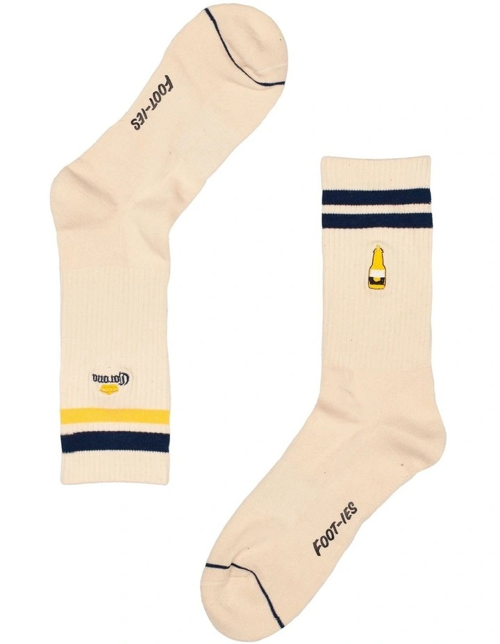 Foot-ies Retro Corona Sneaker Socks 2 Pack In Cream 3 Foot-ies Retro Corona Sneaker Socks 2 Pack In Cream