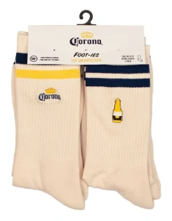 Foot-ies Retro Corona Sneaker Socks 2 Pack In Cream 9 Foot-ies Retro Corona Sneaker Socks 2 Pack In Cream -Coats Sales Store 928580770 2 720x928