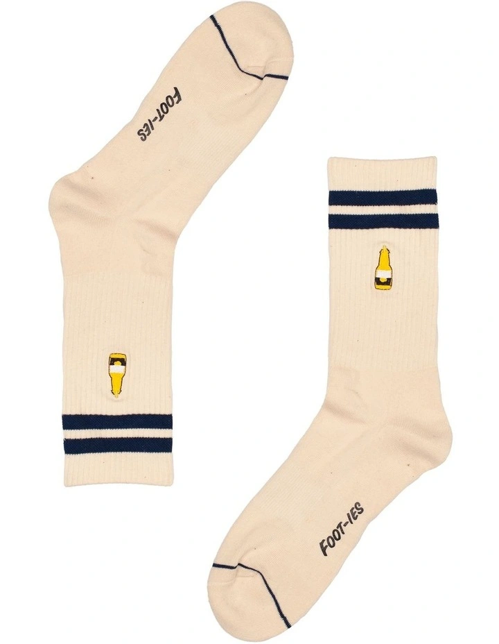 Foot-ies Retro Corona Sneaker Socks 2 Pack In Cream 5 Foot-ies Retro Corona Sneaker Socks 2 Pack In Cream - Image 3