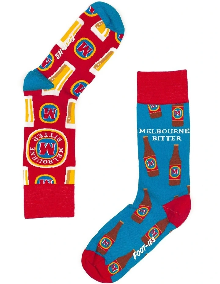 Melbourne Bitter Socks 2 Pack In Blue/Red 3 Melbourne Bitter Socks 2 Pack In Blue/Red