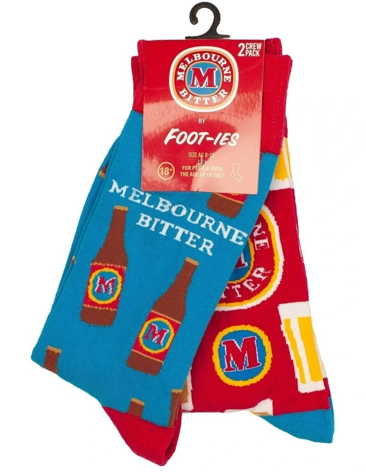 Melbourne Bitter Socks 2 Pack In Blue/Red 4 Melbourne Bitter Socks 2 Pack In Blue/Red - Image 2