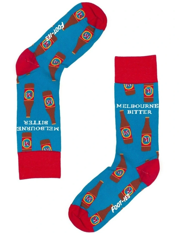 Melbourne Bitter Socks 2 Pack In Blue/Red 6 Melbourne Bitter Socks 2 Pack In Blue/Red - Image 4