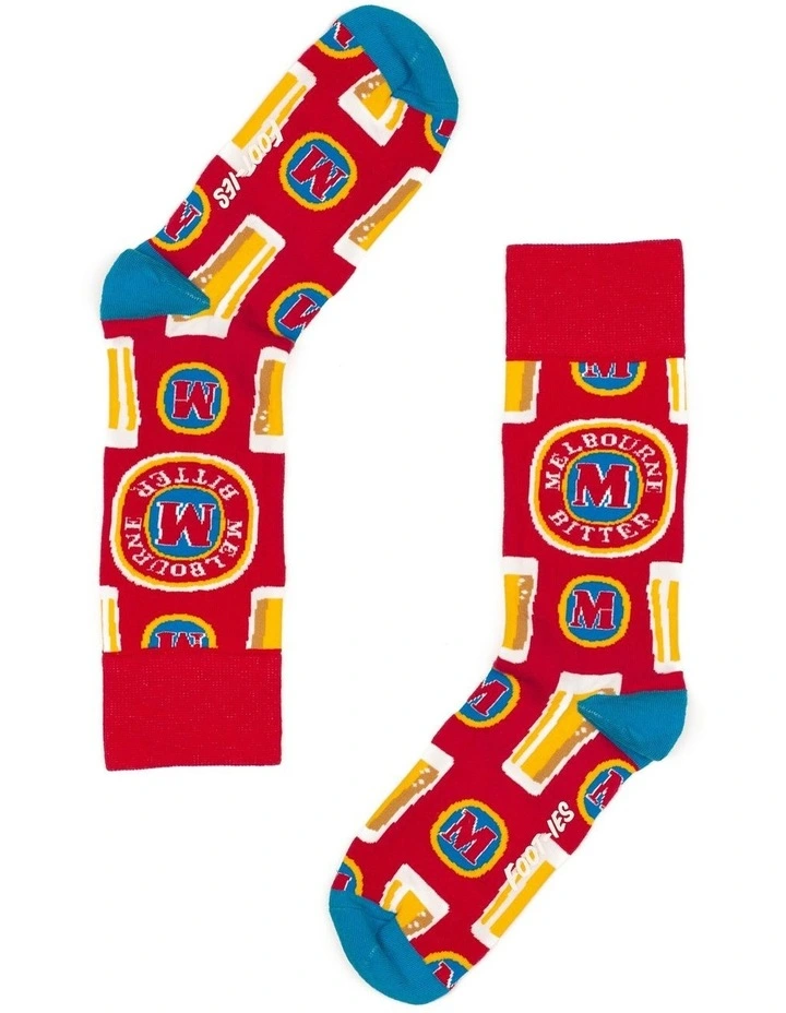Melbourne Bitter Socks 2 Pack In Blue/Red 7 Melbourne Bitter Socks 2 Pack In Blue/Red - Image 5