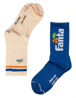 Coke Fanta Sneaker Socks 2 Pack In Multi