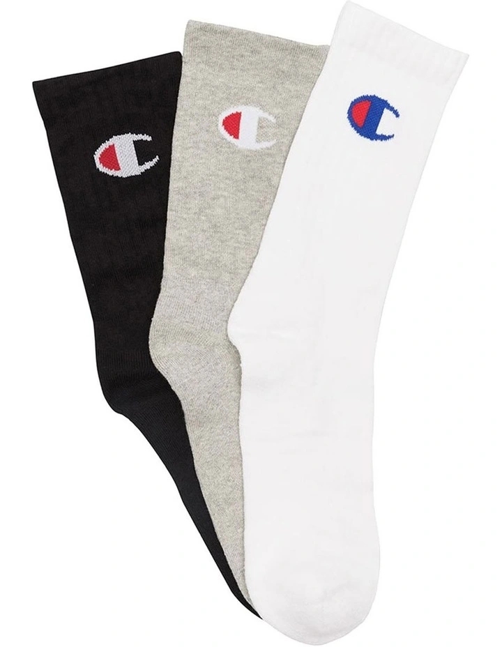 Champion 3 Pack Logo Crew Socks In Multi 3 Champion 3 Pack Logo Crew Socks In Multi