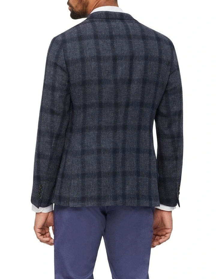 Van Heusen Black Label Large Window Pane Blazer In Navy 4 Van Heusen Black Label Large Window Pane Blazer In Navy - Image 2