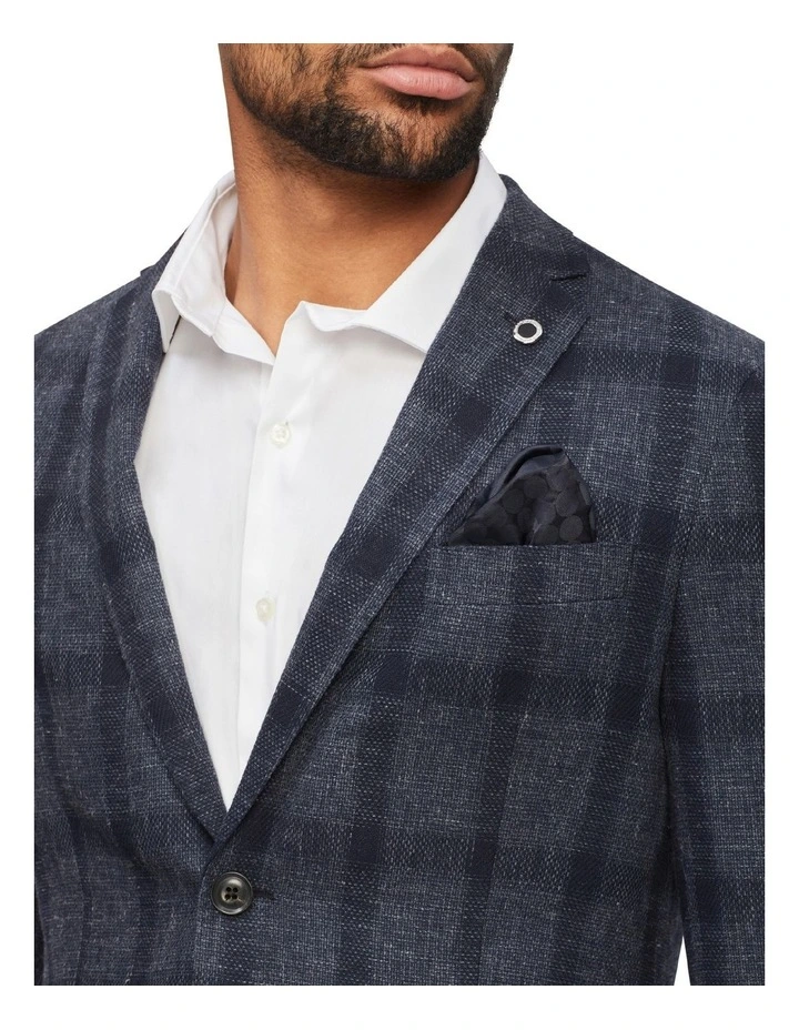 Van Heusen Black Label Large Window Pane Blazer In Navy 5 Van Heusen Black Label Large Window Pane Blazer In Navy - Image 3