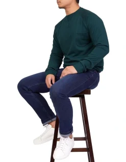 Bucks Casual Todd Crew Neck In Deep Green -Coats Sales Store 929268820 3 720x928