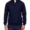 Henry Sartorial Merino 1/2 Zip Knit In Navy -Coats Sales Store 929270530 1 720x928