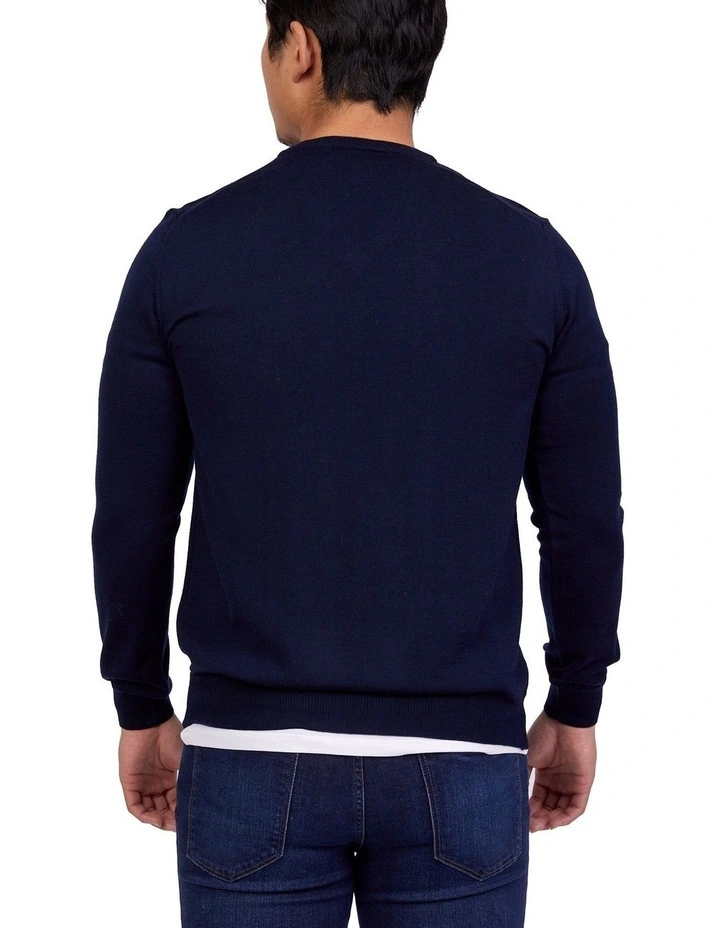 Henry Sartorial Merino V-Neck In Navy 4 Henry Sartorial Merino V-Neck In Navy - Image 2