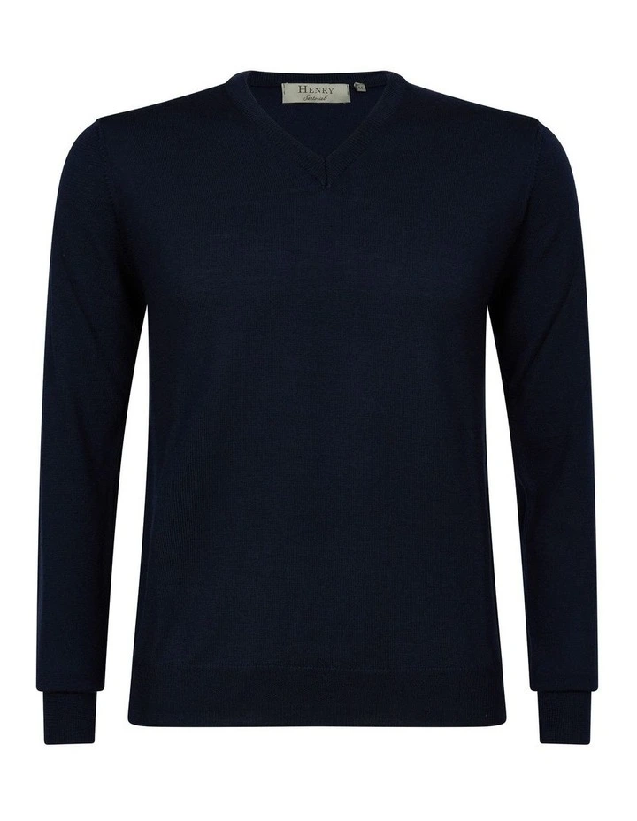Henry Sartorial Merino V-Neck In Navy 6 Henry Sartorial Merino V-Neck In Navy - Image 4