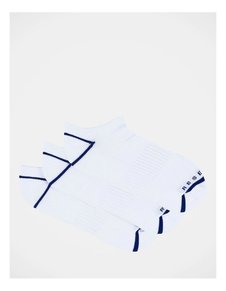 Reserve Organic Sports Sneaker Liner Socks 3 Pack In White 3 Reserve Organic Sports Sneaker Liner Socks 3 Pack In White