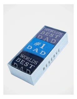 Reserve Best Dad Ever Socks 3 Pack Gift Box In Blue Multi -Coats Sales Store 929319670 5 1 720x928