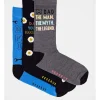 Reserve Dad Socks Gift 3 Pack Gift Box In Blue Multi