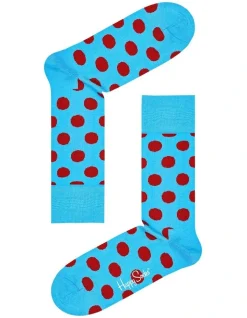 Happy Socks Big Dot Socks In Blue