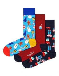 Happy Socks Decoration Time Socks Gift Box 3 Pack In Multi